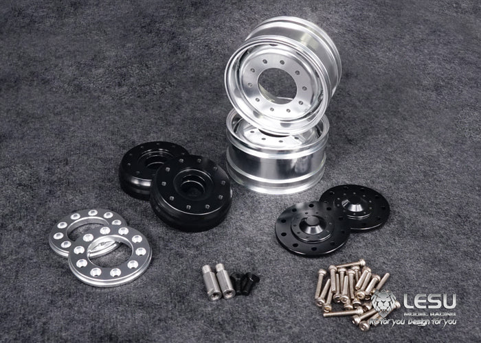 Tamiya 1/14 tractor aluminum alloy front wheel hub W-2017 wide bell mud truck military truck DIY accessories model LESU
