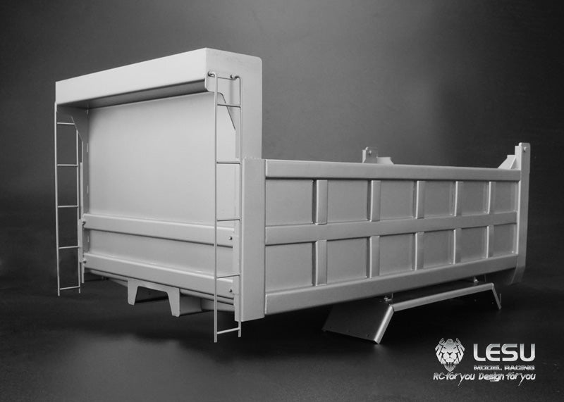 LESU 1/14 Tamiya hydraulic dump truck bucket Chinese style compartment stainless steel square bucket LS-20130011-D