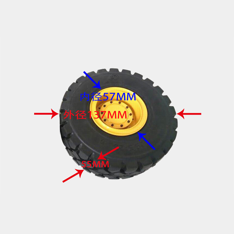 JDMODEL forklift model tire JDM-82 engineering vehicle tire 137mml tire loader model tire