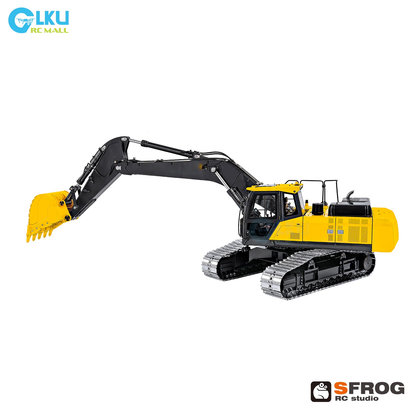 1/14 Sfrog model metal remote control E400 excavator model equipped with three pump system curved linear reversing valve