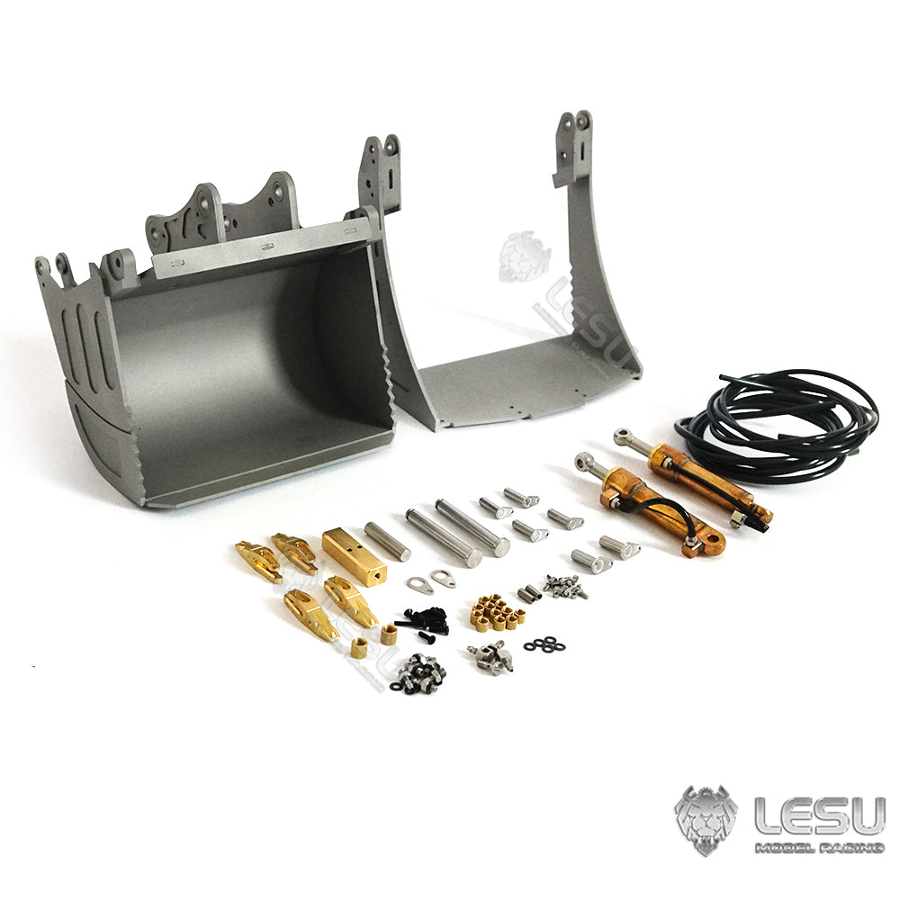 LESU 1/14 engineering machinery model excavator ET35 modified quick change hydraulic opening and closing bucket attachment