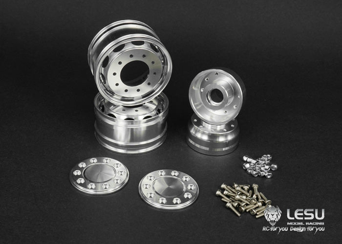 1/14 truck aluminum alloy wheel Tamiya tractor W-2043 wide wheel 10 holes oval front wheel model LESU