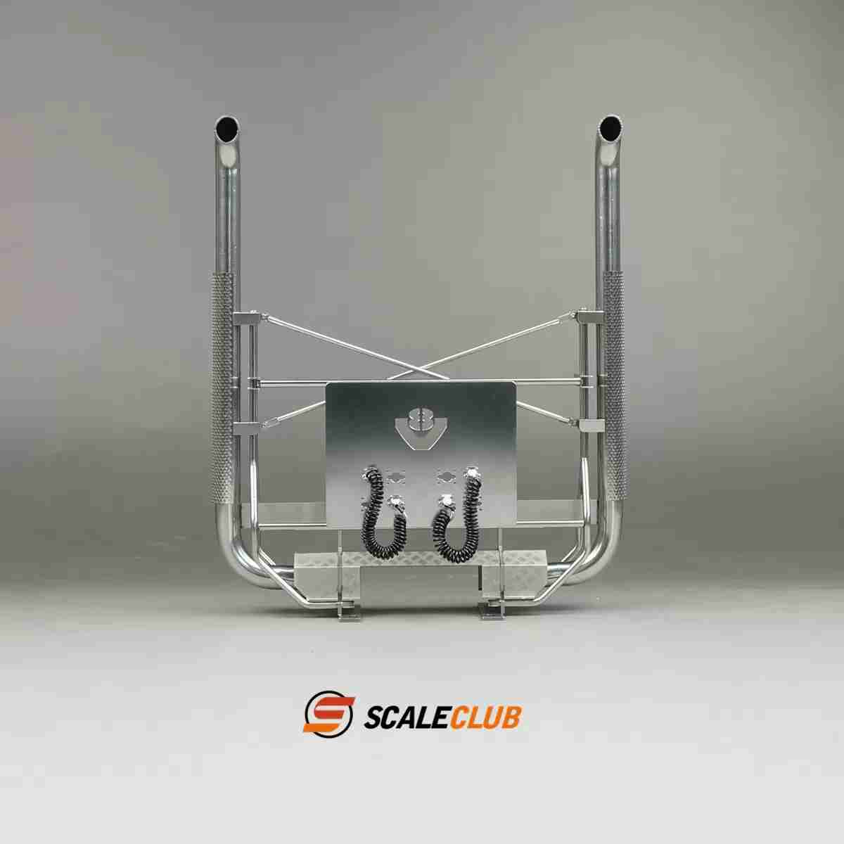 scaleclub Tamiya tractor truck European style with metal V-type exhaust on the driver's floor