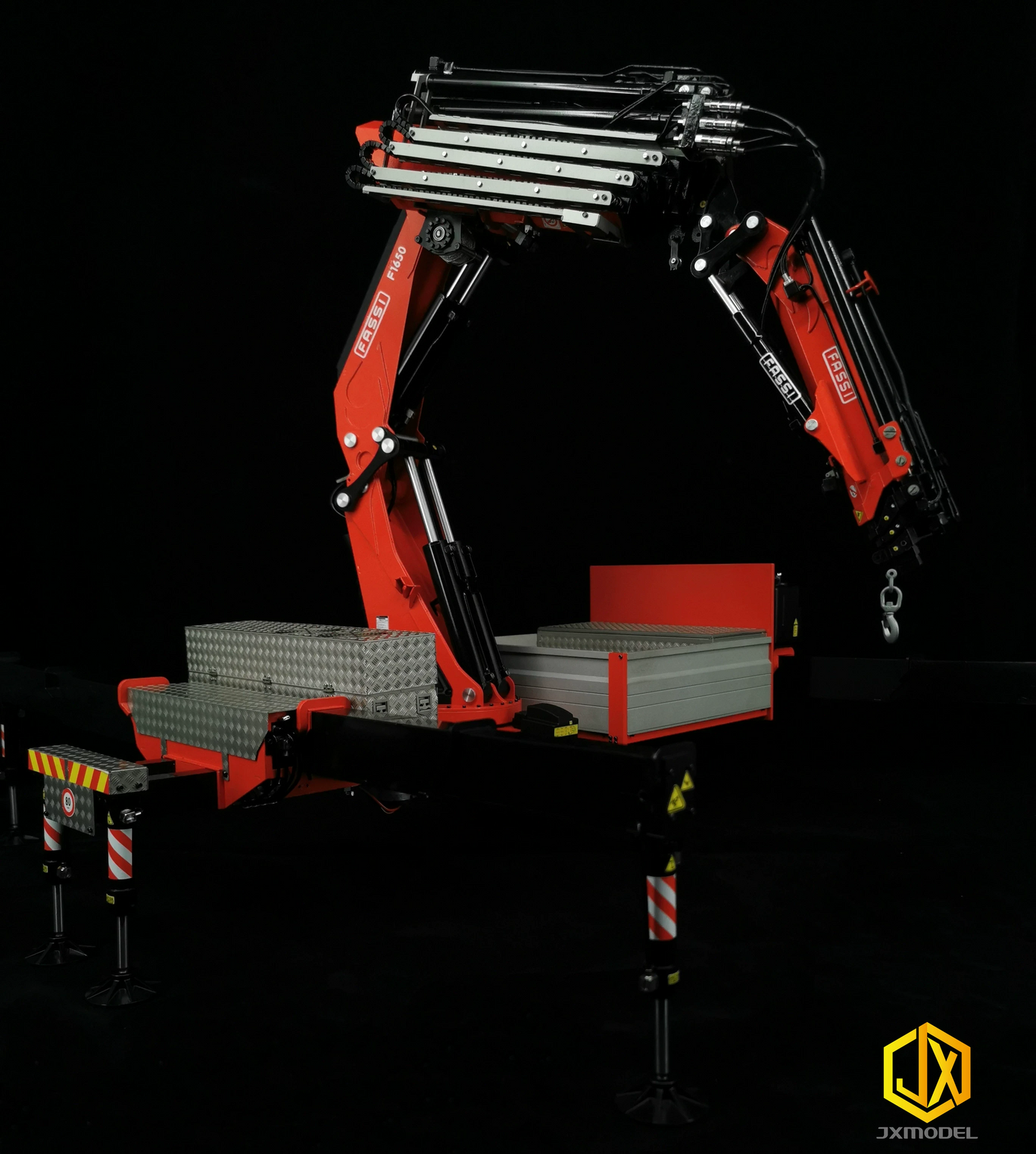 F1650 Heavy Duty Truck Mounted Crane - JXmodel Truck Remote Control Car Model Tractor Eurocar Fully Hydraulic Construction Machinery