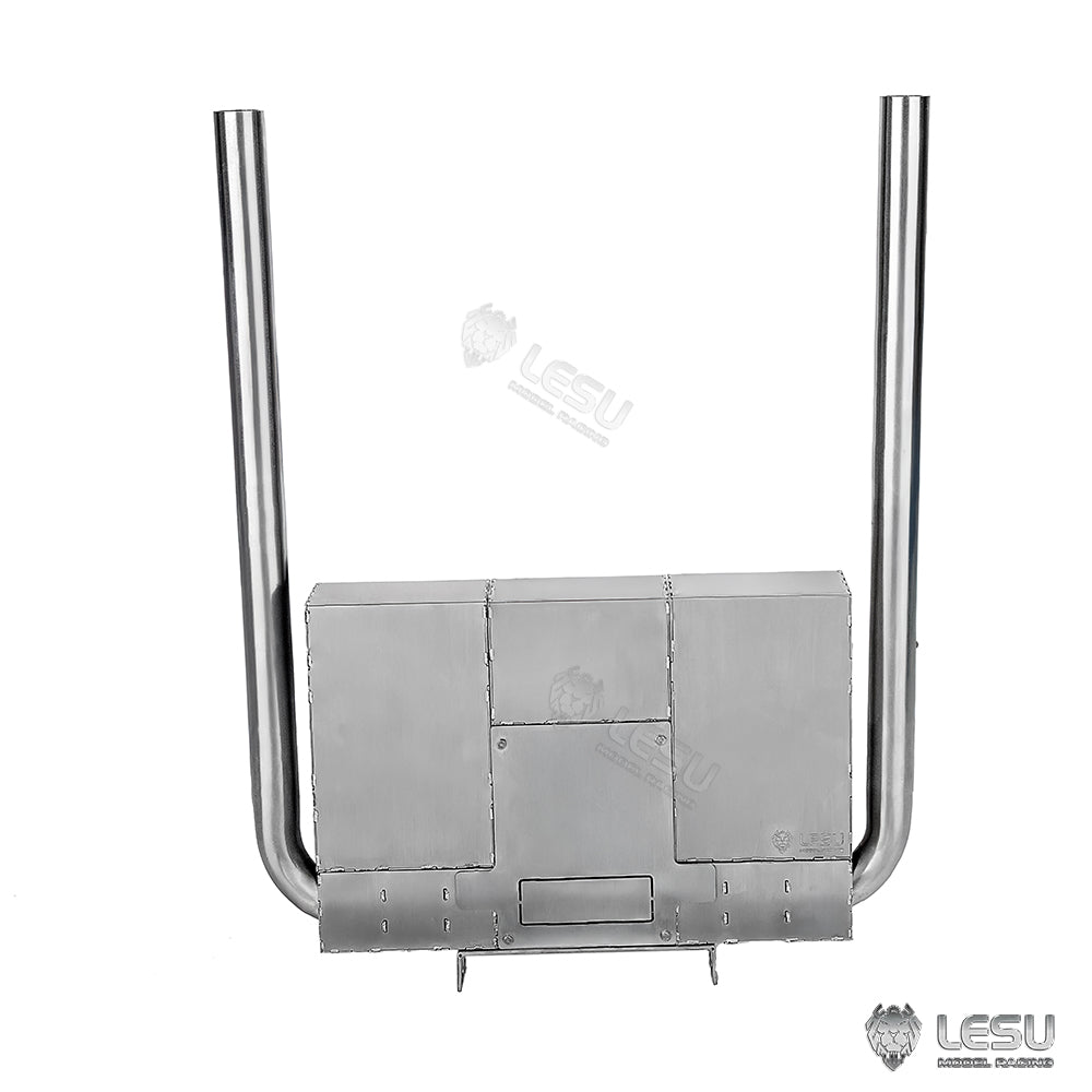 LESU 1/14 Tamiya tractor truck exhaust pipe double chimney LED lighting wire rack tool box assembly G-6272