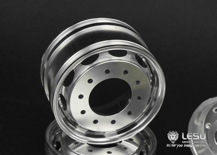 1/14 truck aluminum alloy wheel Tamiya tractor W-2043 wide wheel 10 holes oval front wheel model LESU