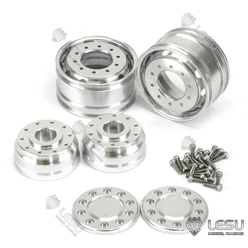 LESU 1/14 Tamiya tractor truck dump truck model aluminum alloy 10 holes front wide wheel hub W-2041