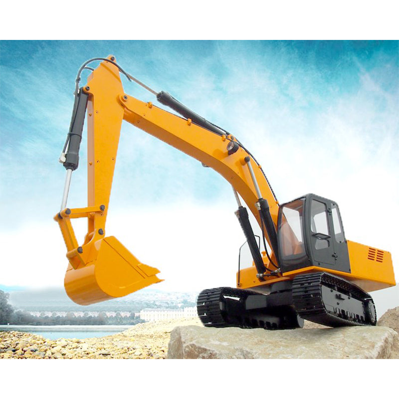 JDMODEL 1/12 24KG JDM-1 RC Hydraulic Metal Excavator Engineering Model Toy Lighting System i6s Remote Control