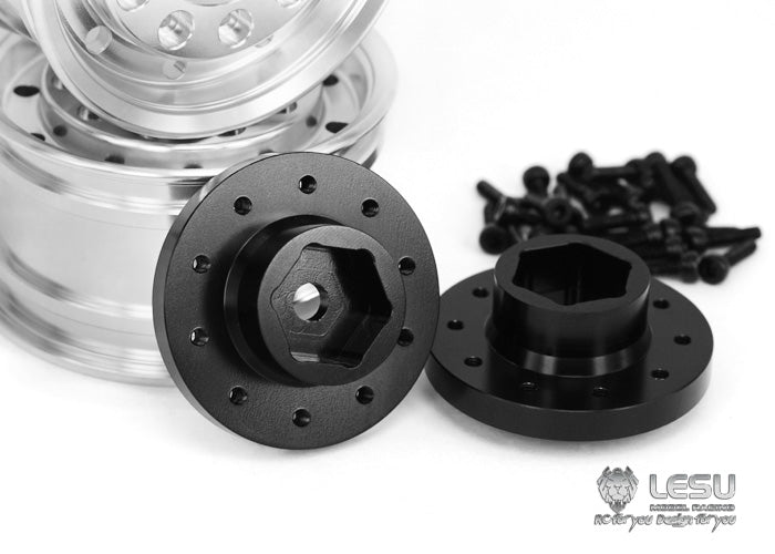 1/14 truck aluminum alloy wheel front wide wheel W-2008 Tamiya tractor Hino special wheel model LESU