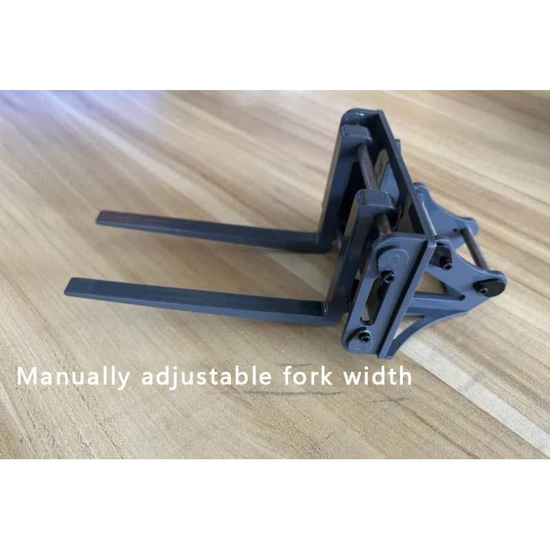 XDRC 1/14 LR945 hydraulic excavator model with adjustable width forks