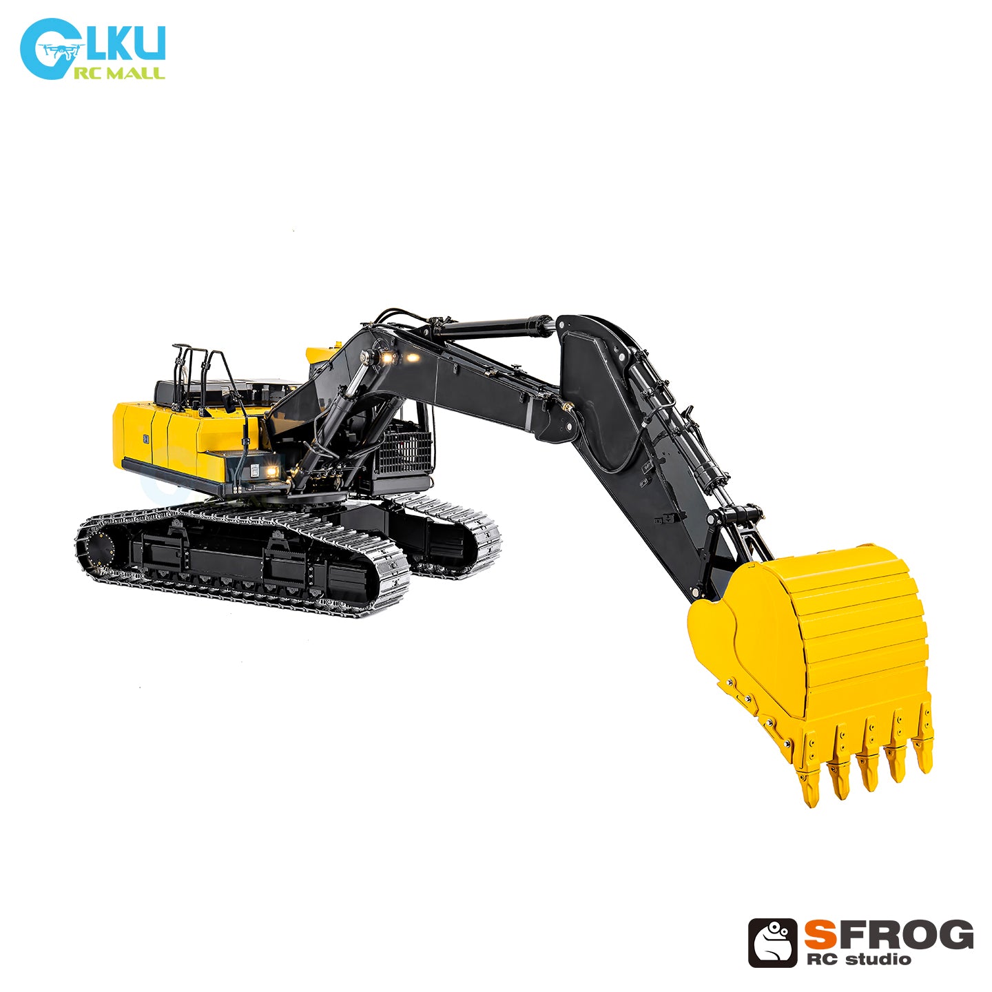 1/14 Sfrog model metal remote control E400 excavator model equipped with three pump system curved linear reversing valve