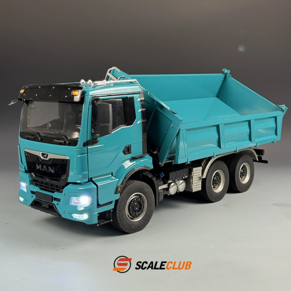 SCALECLUB 1/14 MAN TGS Mud Head Three-way Hydraulic Dump Full Metal Remote Control Truck Model