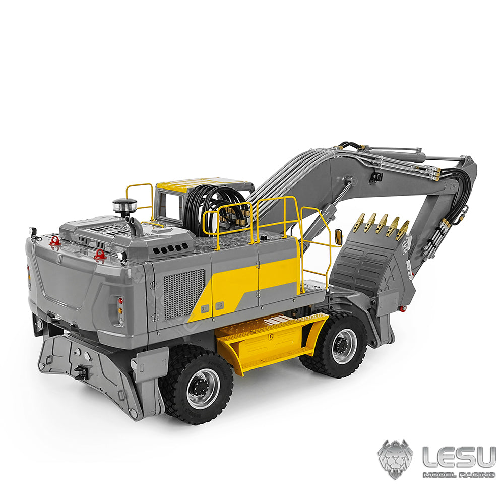 LESU 1/14 Hydraulic Wheel Excavator Model RD-A0006 8-way Directional Valve Yellow Version