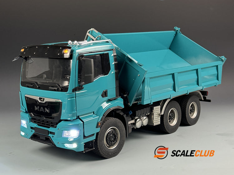 SCALECLUB 1/14 MAN TGS Mud Head Three-way Hydraulic Dump Full Metal Remote Control Truck Model