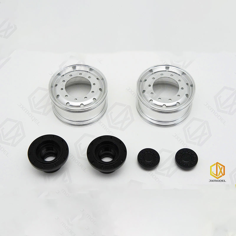JX Model 1 pair of aluminum alloy 10 small round hole wide wheels for Tamiya 1/14 RC truck model toy upgrade modification parts