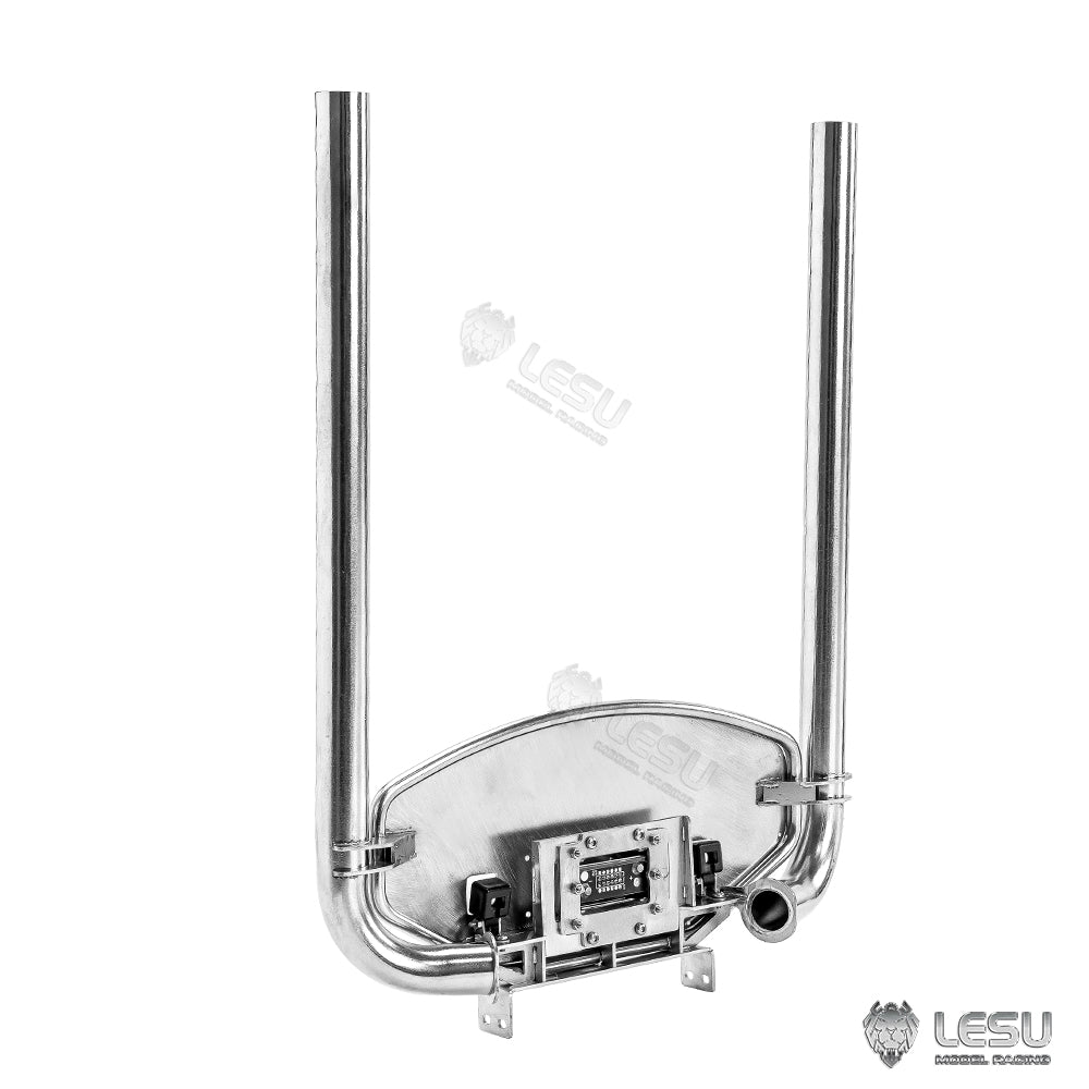 LESU1/14 Tamiya tractor truck DIY modified car model exhaust pipe assembly double hole chimney