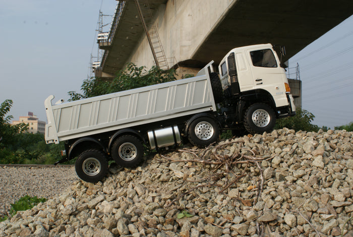 LESU 1/14 Hino Simulation Hydraulic Dump Truck Model Full Drive 8X8 Differential Lock Central Differential