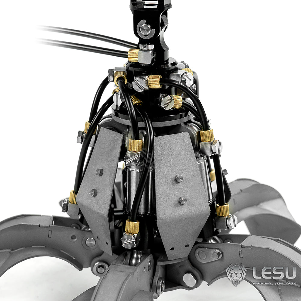 LESU 1/14 construction machinery remote control truck with crane model toy modification and upgrade hydraulic metal grab attachment