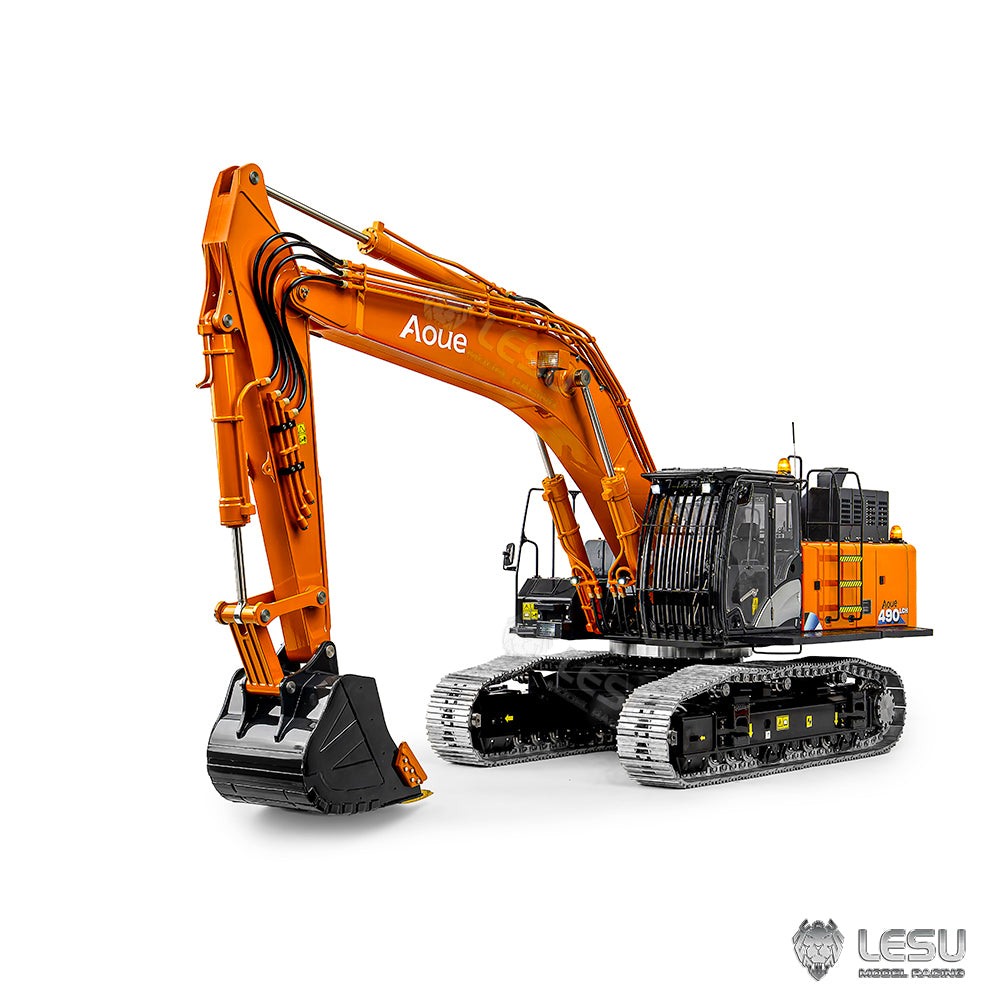 New product launch LESU 1/14 engineering remote control hydraulic model 6-way reversing valve Aoue-ZX490 excavator