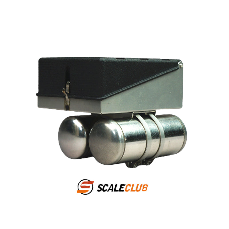 Scaleclub 1/14 JX F2000 tractor truck mud head upgrade metal battery box gas tank
