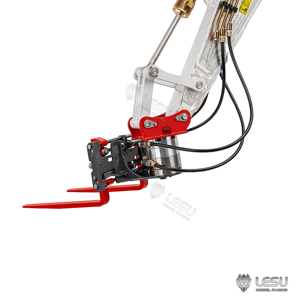 LESU 1/14 Engineering Hydraulic Metal Excavator Remote Control Model LESU Excavator Exclusive Hydraulic 270 Degree Rotating Fork AT-C0041