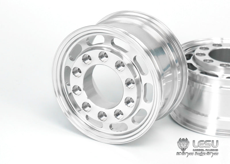 1/14 Truck Aluminum Alloy Wheel Flange Front Wheel Hub W-2044 Square Hole Wide Tire Tamiya Tractor Model LESU