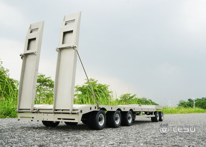 LESU 1/14 Tamiya tractor truck dump truck metal small wheel full trailer engineering trailer LS-A0001