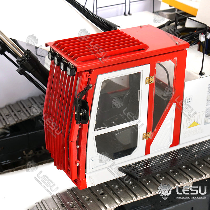 LESU 1/14 C374F excavator cab upper and lower guardrails can be equipped with headlights DIY excavator modification parts