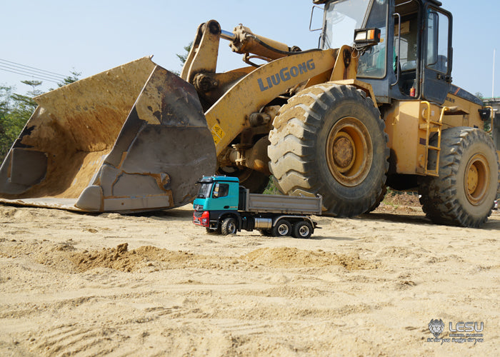 LESU 1/14 Tamiya benz 3348 full drive 6X6 high torque truck model toy hydraulic three-way dump truck