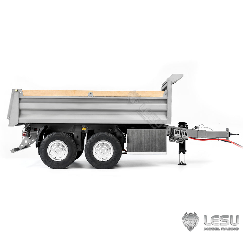 LESU 1/14 full trailer dump truck trailer CNC bucket center hydraulic cylinder lifting LS-A0051-B
