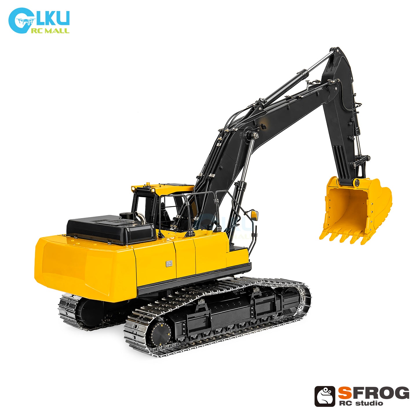 1/14 Sfrog model metal remote control E400 excavator model equipped with three pump system curved linear reversing valve