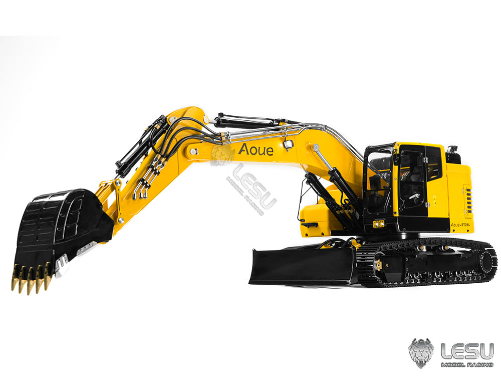LESU 1/14 Aoue CX245 two-section boom short tail crawler excavator with front shovel 8-way valve