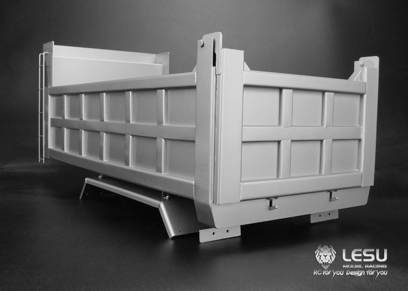 LESU 1/14 Tamiya hydraulic dump truck bucket Chinese style compartment stainless steel square bucket LS-20130011-D