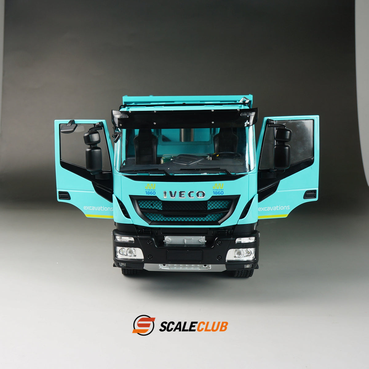 Scaleclub model 1/14 Iveco hydraulic dump truck 8X8 RTR with paint to play