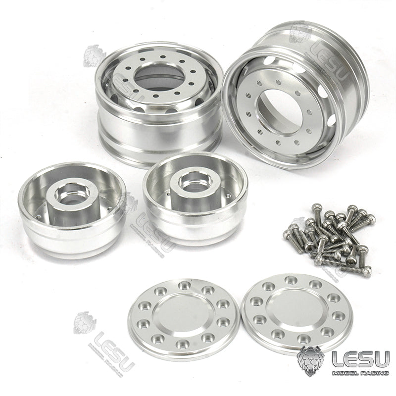 LESU 1/14 Tamiya tractor truck dump truck model aluminum alloy 10 holes front wide wheel hub W-2041