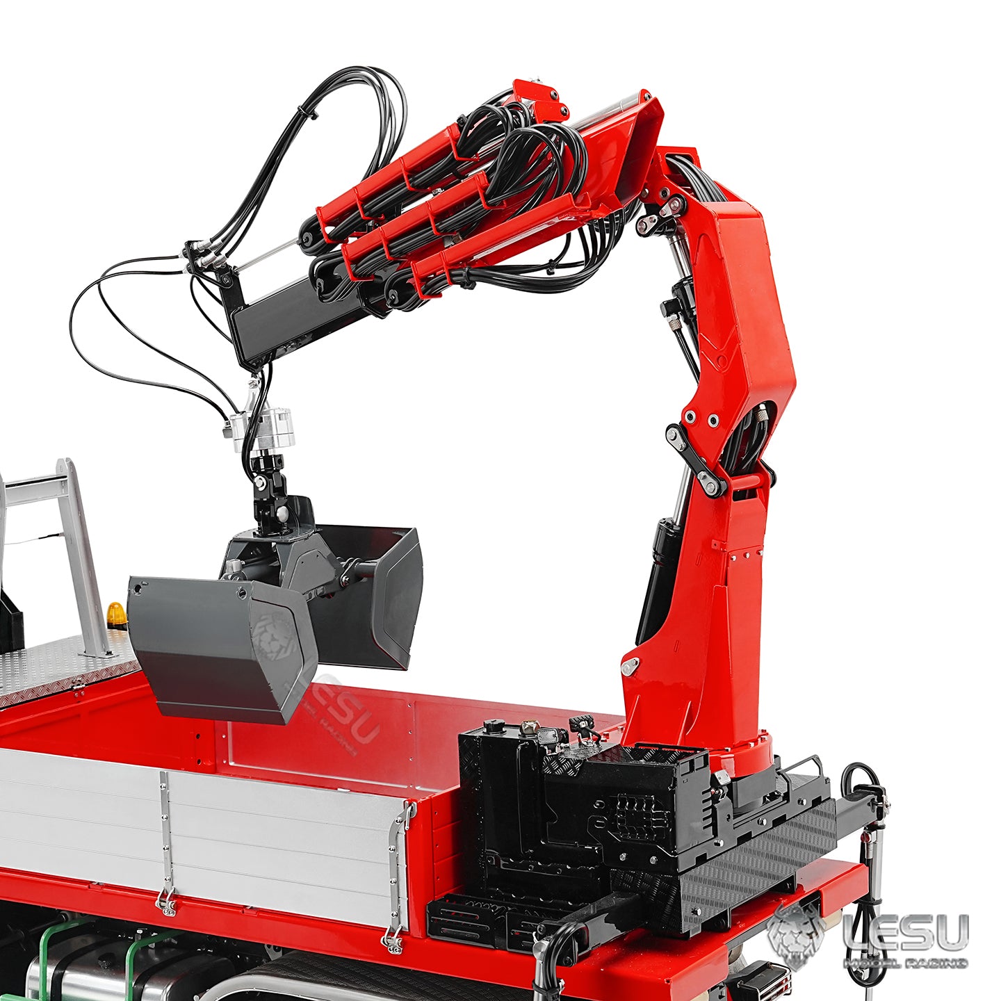LESU 1/14 Truck Remote Control Model Metal Hydraulic Roll-on/Roll-off Truck Crane Full Unloading LS-A0062 Clamshell Grab