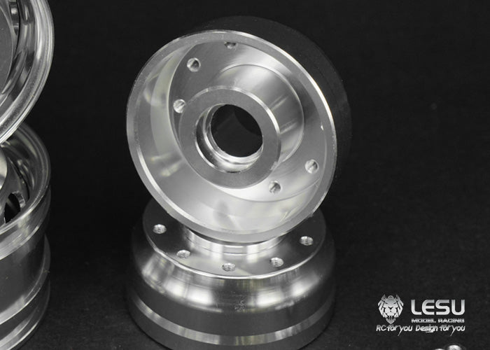 1/14 truck aluminum alloy wheel Tamiya tractor W-2043 wide wheel 10 holes oval front wheel model LESU