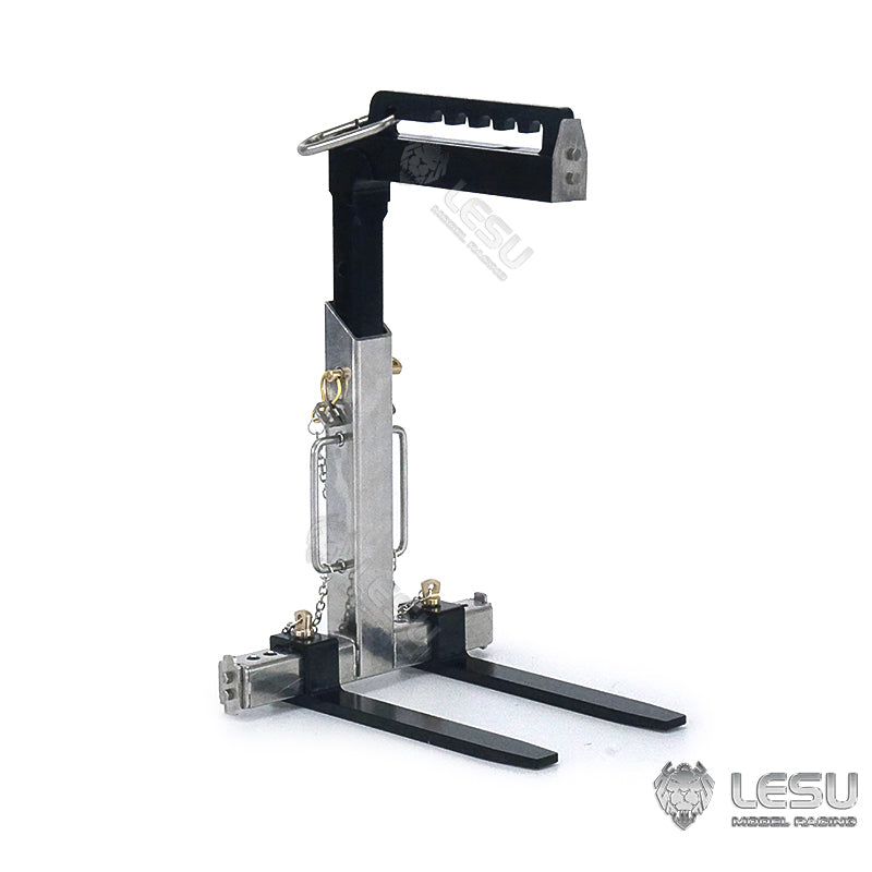 LESU 1/14 simulation remote control model toy truck crane manual balance metal plate fork attachment