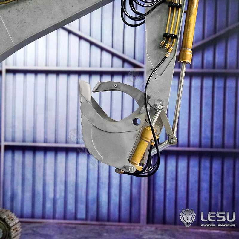 LESU 1/14 simulation hydraulic excavator PC360, wheel excavator, small short tail modified quick change hydraulic grab bucket attachment