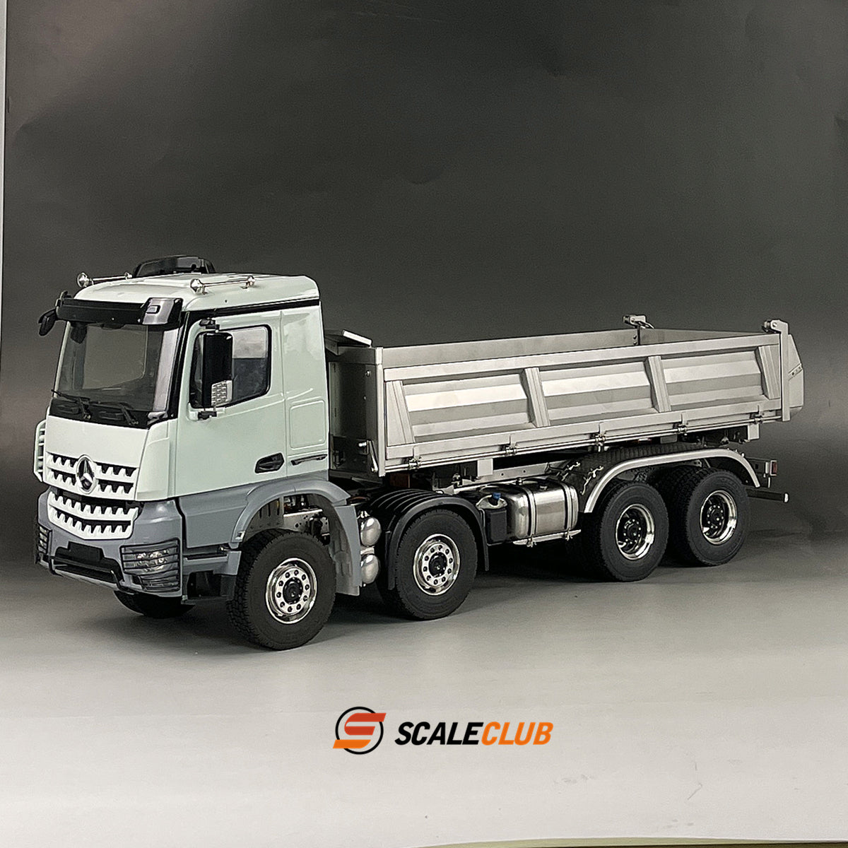 Scaleclcub Model RC 1/14 Mercedes Arocs 8x8 3-way Hydraulic Dump Truck Model