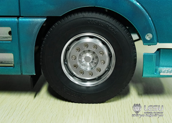 Tamiya 1/14 tractor aluminum alloy front wheel hub W-2017 wide bell mud truck military truck DIY accessories model LESU