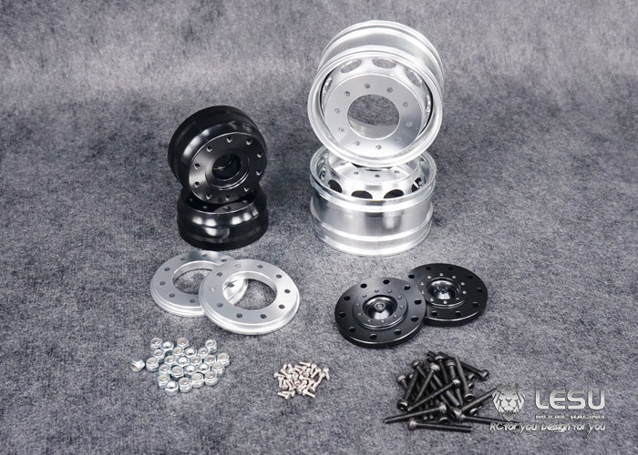 1/14 truck Tamiya tractor W-2018 wide wheel 10-hole aluminum alloy front wheel mud head modified model LESU