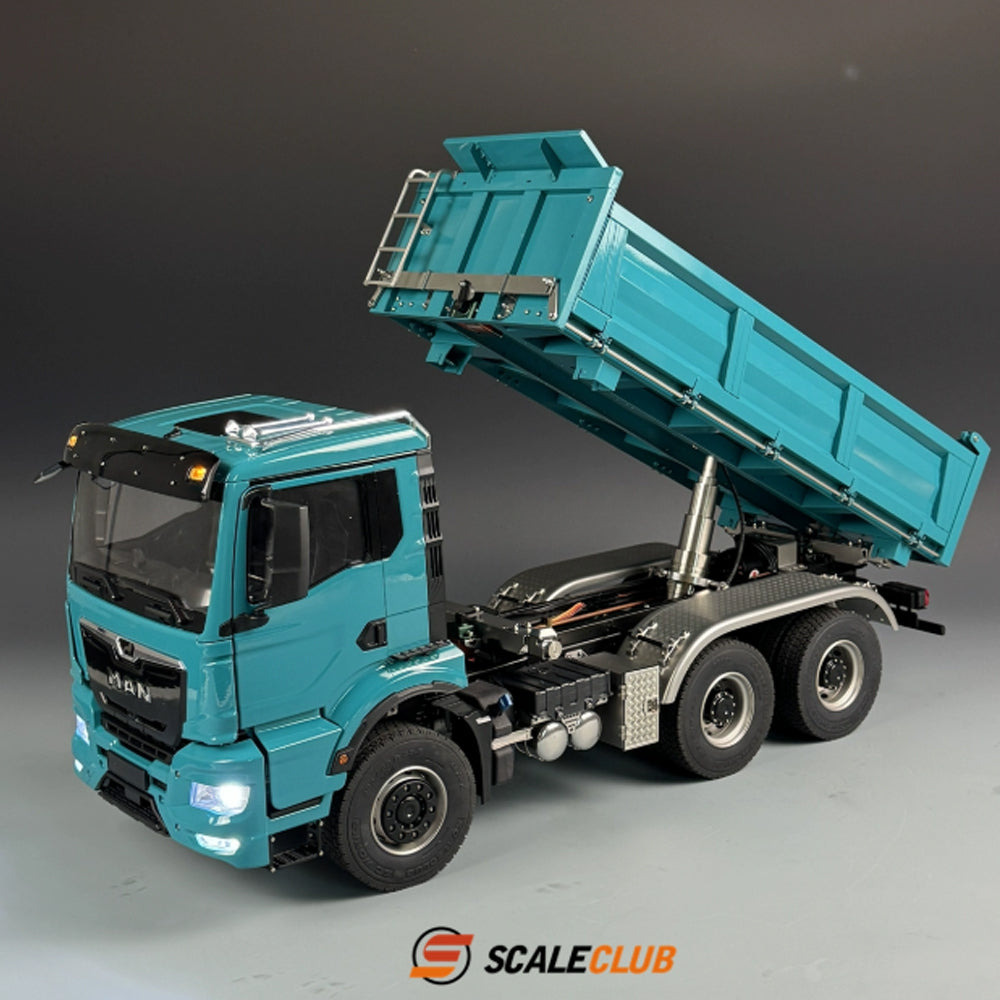 SCALECLUB 1/14 MAN TGS Mud Head Three-way Hydraulic Dump Full Metal Remote Control Truck Model