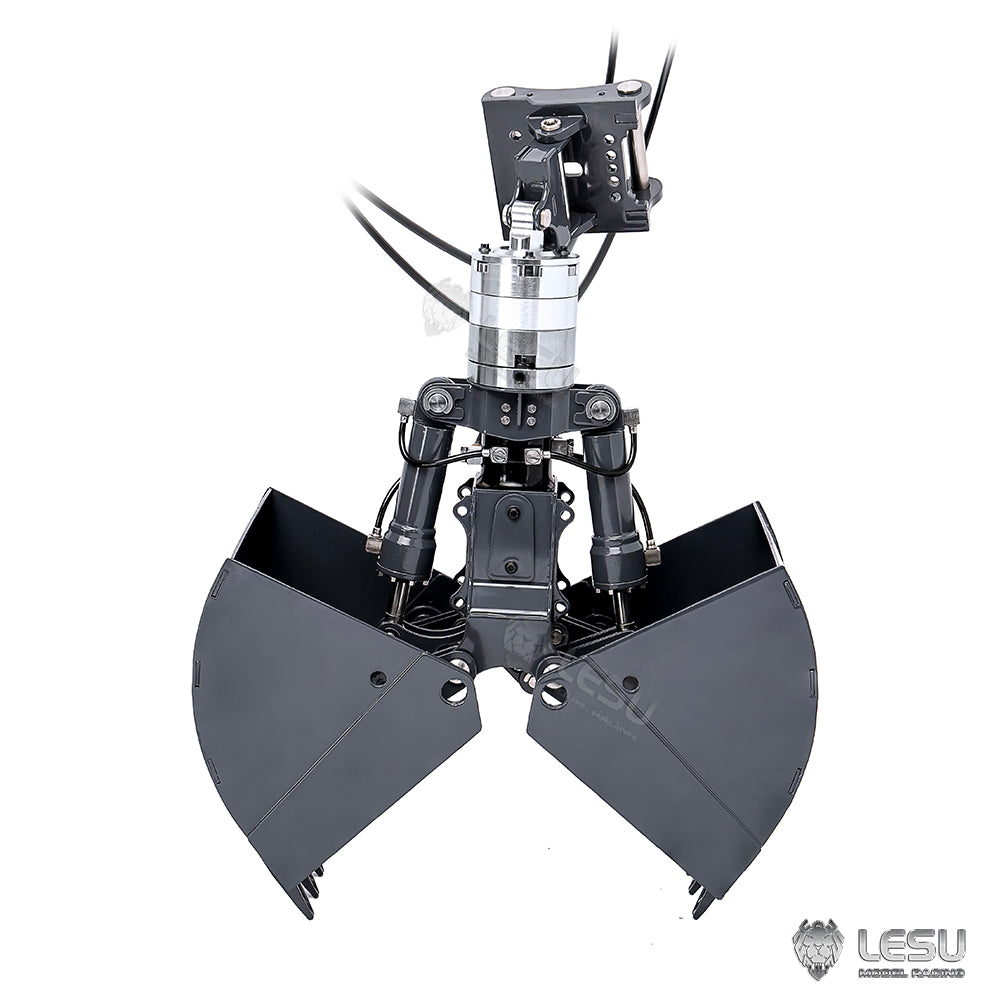 LESU 1/14 Metal Hydraulic Model Excavator Toy Quick Change Hydraulic Attachment Shell Bucket Double Petal Bucket AT-C0040