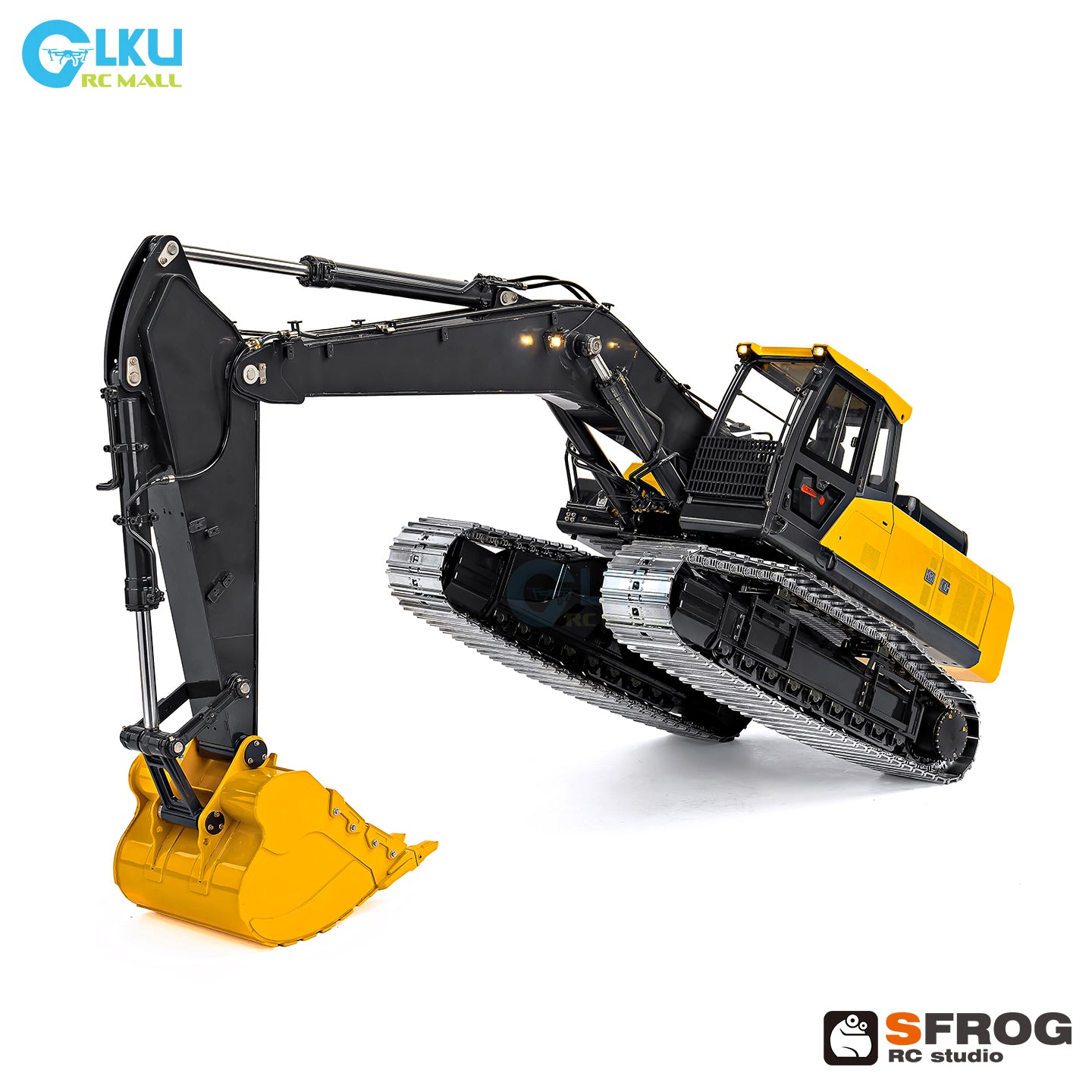 1/14 Sfrog model metal remote control E400 excavator model equipped with three pump system curved linear reversing valve