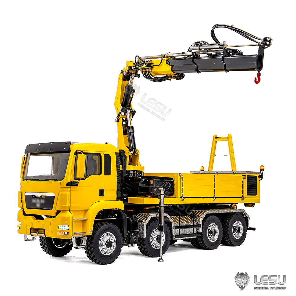LESU 1/14 Truck MAN TGS 8*8 Ballast Bucket Truck Crane Fully Unloaded Roll-off Truck LS-Z0109