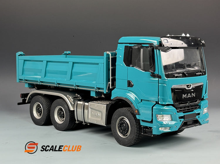 SCALECLUB 1/14 MAN TGS Mud Head Three-way Hydraulic Dump Full Metal Remote Control Truck Model
