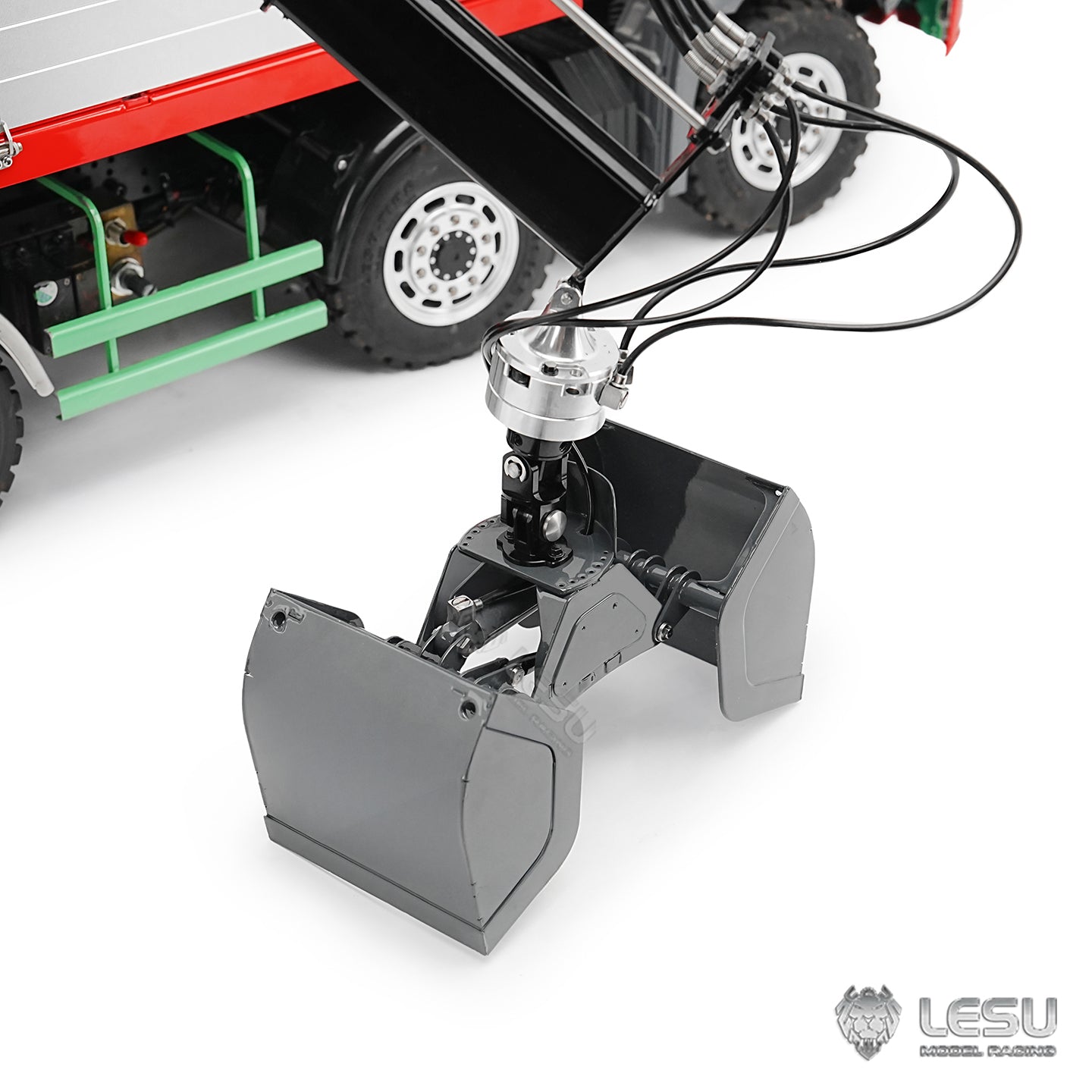 LESU 1/14 Truck Remote Control Model Metal Hydraulic Roll-on/Roll-off Truck Crane Full Unloading LS-A0062 Clamshell Grab