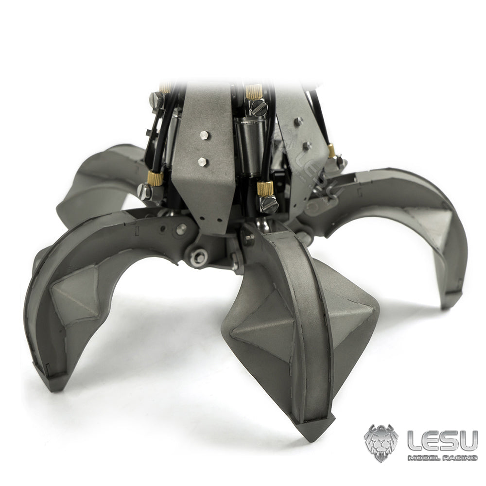 LESU 1/14 Truck Remote Control Model Toy Truck Crane Upgrade Parts Full Metal Hydraulic Rotating Claw Bucket