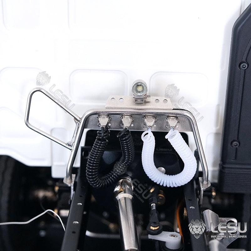 LESU1/14 truck model Tamiya tractor modification accessories simulation trachea metal wire rack with spotlight G-6135